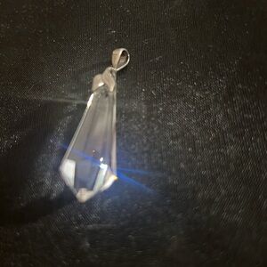 Teardrop Crystal with Leaf Pendant for a necklace